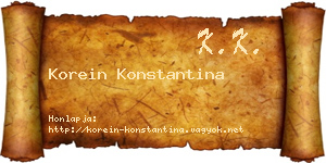 Korein Konstantina névjegykártya